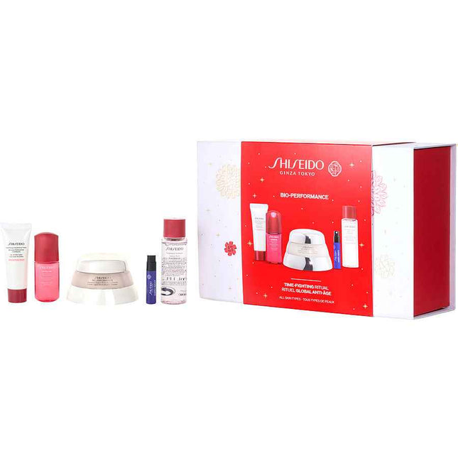 Shiseido Bio Performance Set: Absolute Super Revitalizing Cream 50ml + Clarifying Cleansing Foam 15ml Balancing Lotion 30ml Ultimune Energizing Concentrated Serum 10ml Ginza Night Intense Eau De Parfum Spray 0.6ml --5pcs