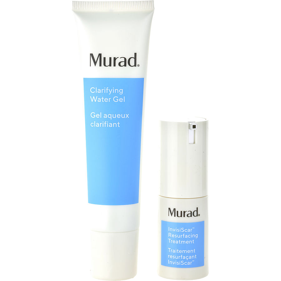 Murad Complexion Correction Set: Clarifying Water Gel 60ml + Invisiscar Resurfacing Treatment 15ml --2pcs