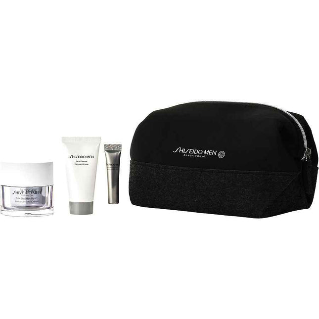 Shiseido Mens Total Age-Defense Program: Revitalizer Cream 50ml + Face Cleanser 30ml Eye 5ml --3pcs Bag