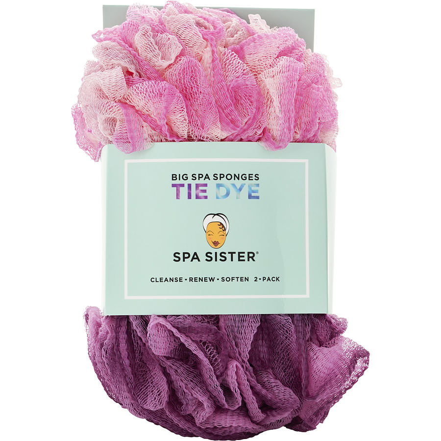 Spa Accessories Tie Dye Skin Big Spa Sponges 2 Pack (Pink/Mauve)