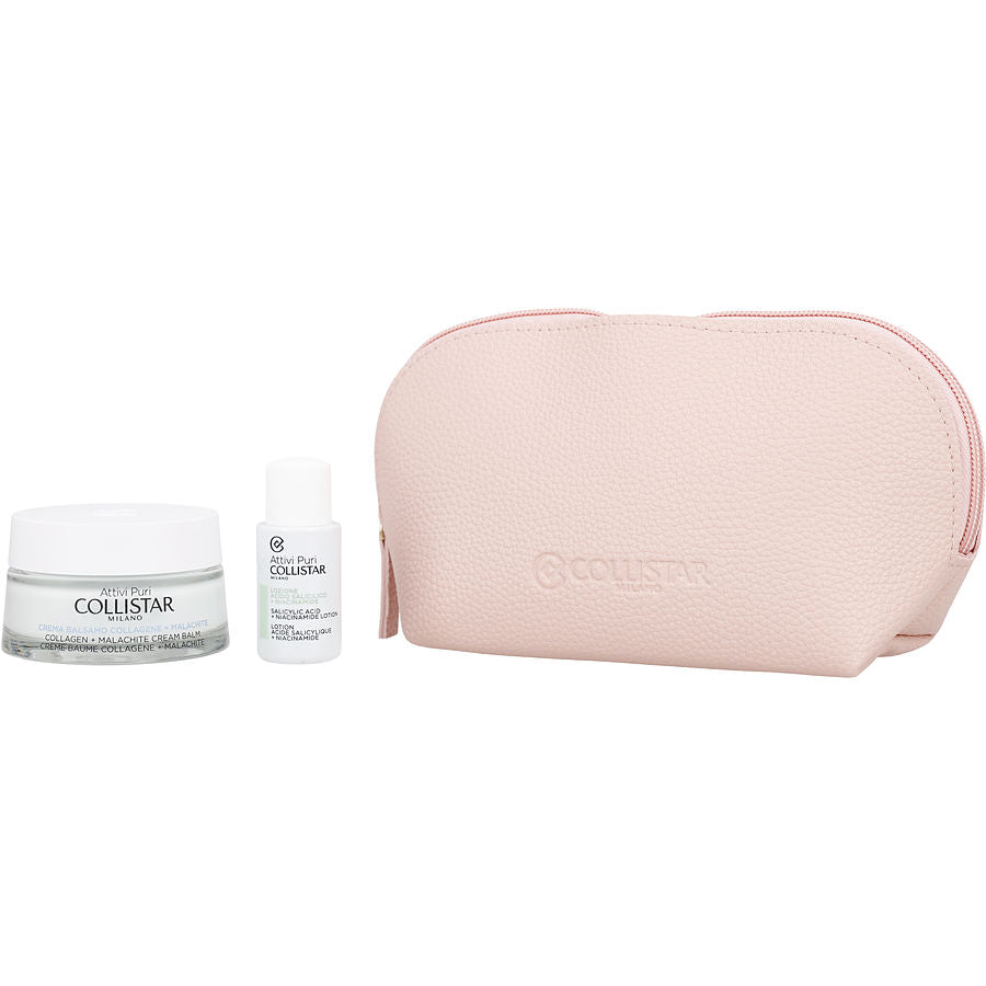 Collistar Attivi Puri Routine: Salicylic Acid + Niacinamide Lotion 15ml Collagen Malachite Cream 50ml Sample Of Magic Face Drops --3pcs Bag
