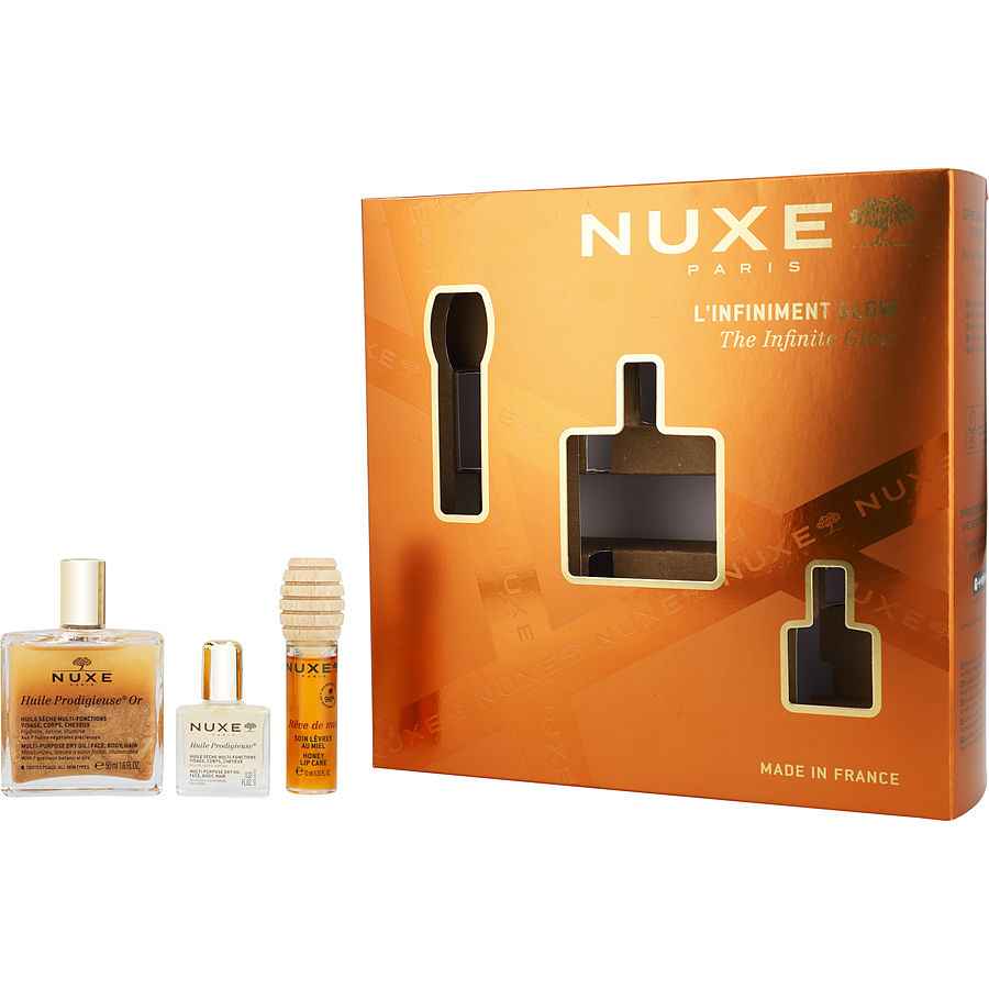 Nuxe Huile Prodigieuse Sert: Prodigieuse® Or 50ml + 10ml Reve De Miel Lip Honey --3pcs