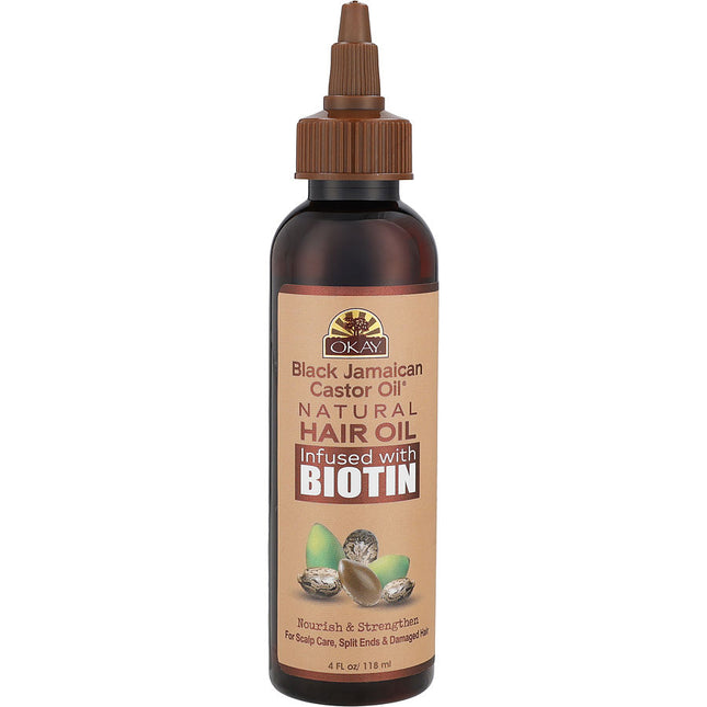 Okay Pure Naturals Black Jamaican Castor Oil Natural With Biotin 4 oz