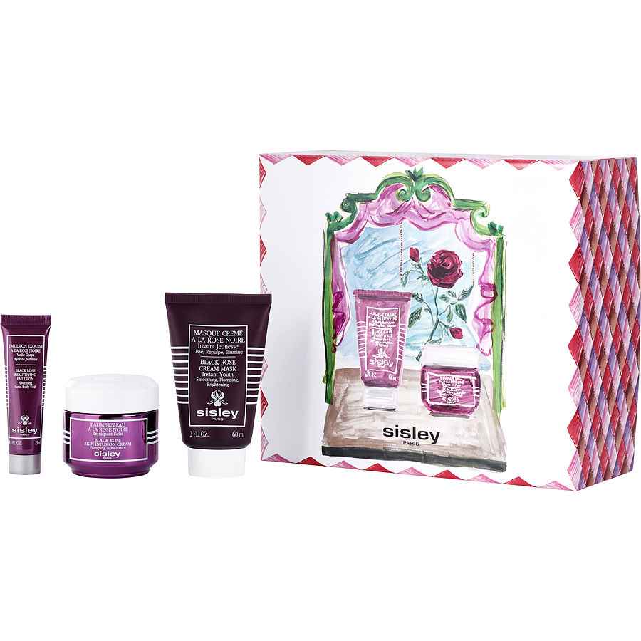 Sisley Black Rose Luke Edward Hall Set: Cream Mask 60ml + Skin Infusion 50ml Beautifying Emulsion 15ml --3pcs