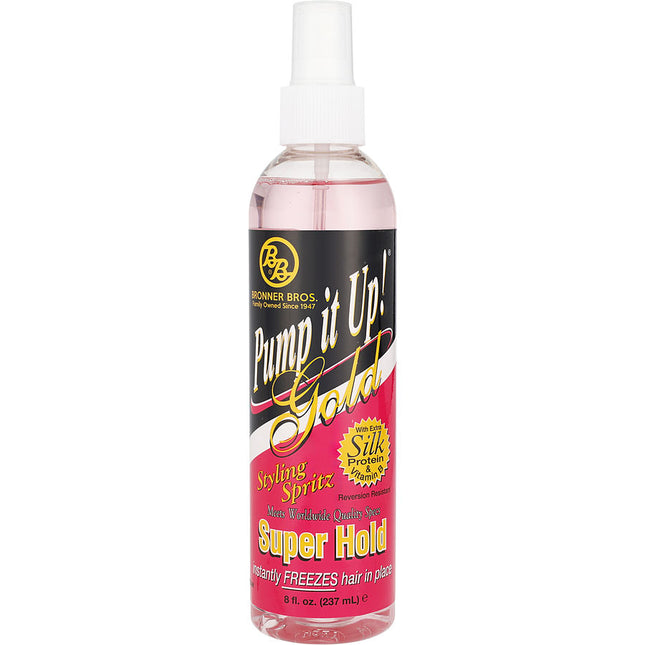 Bronner Brothers Pump It Up Gold Styling Spritz Super Hold 8 oz