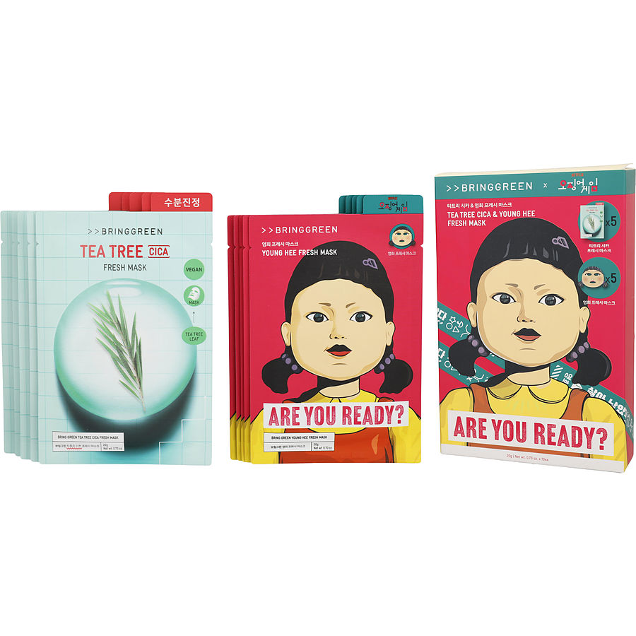 Bring Green Tea Tree Cica & Young Hee Fresh Mask (5 Each) 10pcs