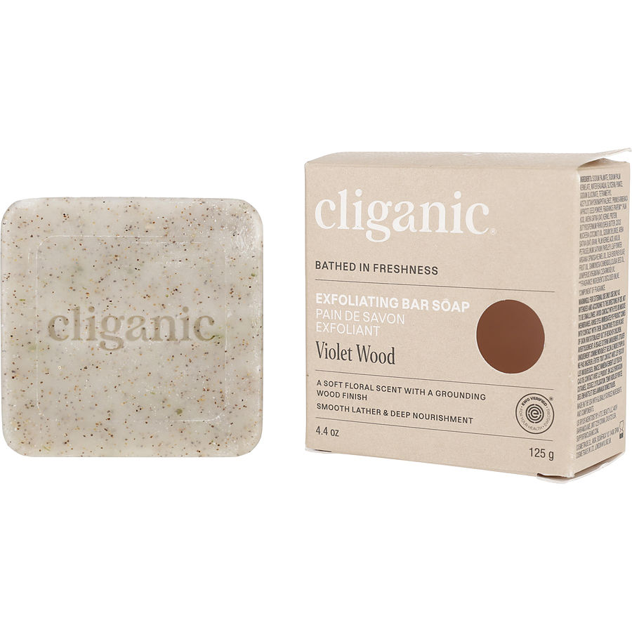 Cliganic Exfoliating Scrub Bar Soap - Violet Wood 125g/4.4oz
