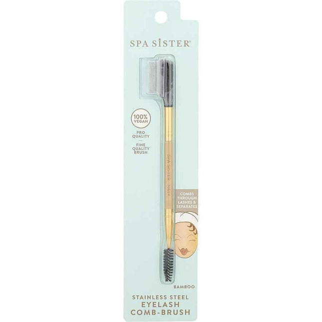 Spa Accessories Spa Sister Pro Brow Scissors Spoolie Set 2pk - Vegan Bamboo Brush