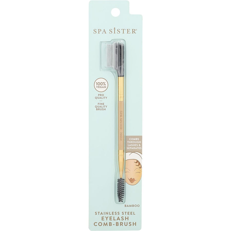 Spa Accessories Spa Sister Pro Brow Scissors Spoolie Set 2pk - Vegan Bamboo Brush