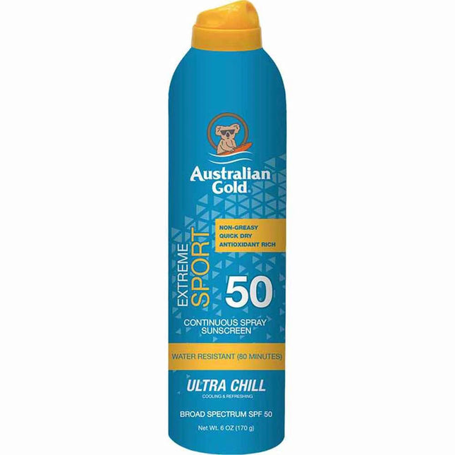 Australian Gold Extreme Sport Continuous Spray Sunscreen With Ultra Chill Spf 50 170g/6oz