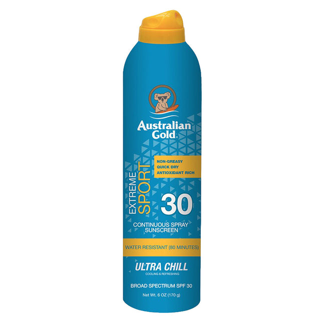 Australian Gold Extreme Sport Continuous Spray Sunscreen With Ultra Chill Spf 30 170g/6oz Australian Gold
