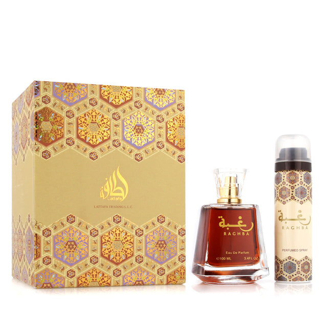 Lattafa Perfumes Raghba Gift Set 100ml EDP + 50ml Deodorant Spray for Unisex