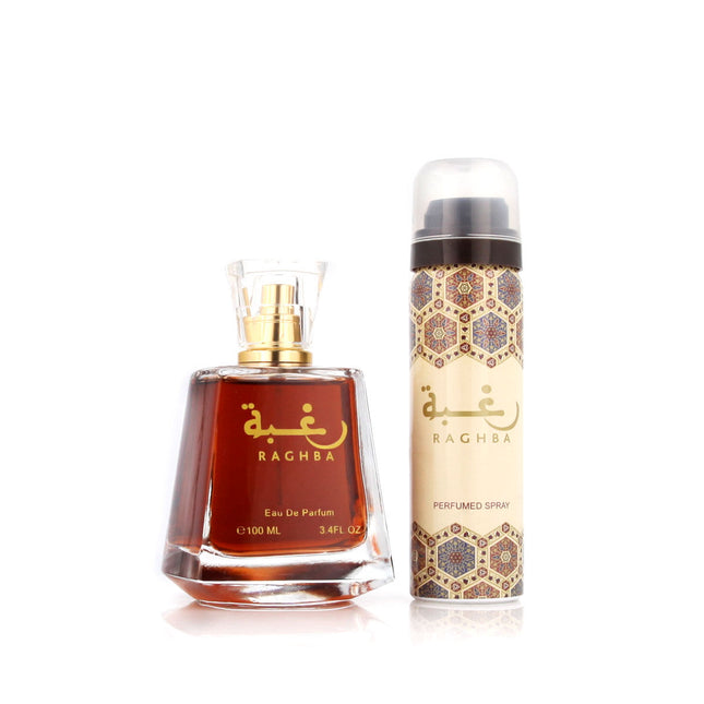 Lattafa Perfumes Raghba Gift Set 100ml EDP + 50ml Deodorant Spray for Unisex
