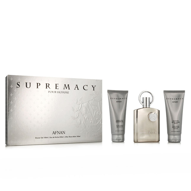 Afnan Perfumes Afnan Supremacy Silver Gift Set - EDP 100ml Spray + 150ml Shower Gel for Men