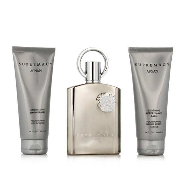 Afnan Perfumes Afnan Supremacy Silver Gift Set - EDP 100ml Spray + 150ml Shower Gel for Men