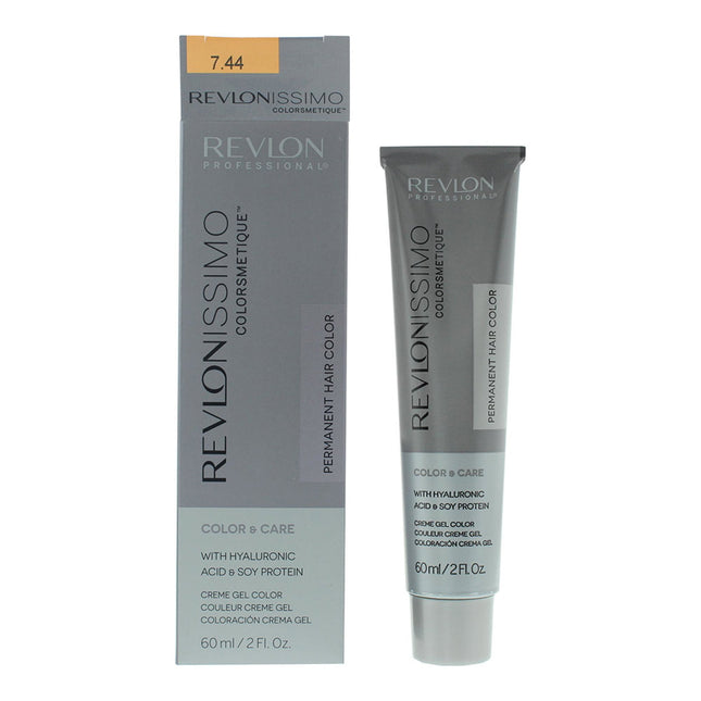 Revlon Revlonissimo Colorsmetique Permanent Hair Color 60ml - 7.44 Medium Intensive Copper Blonde, 60 ml for Unisex