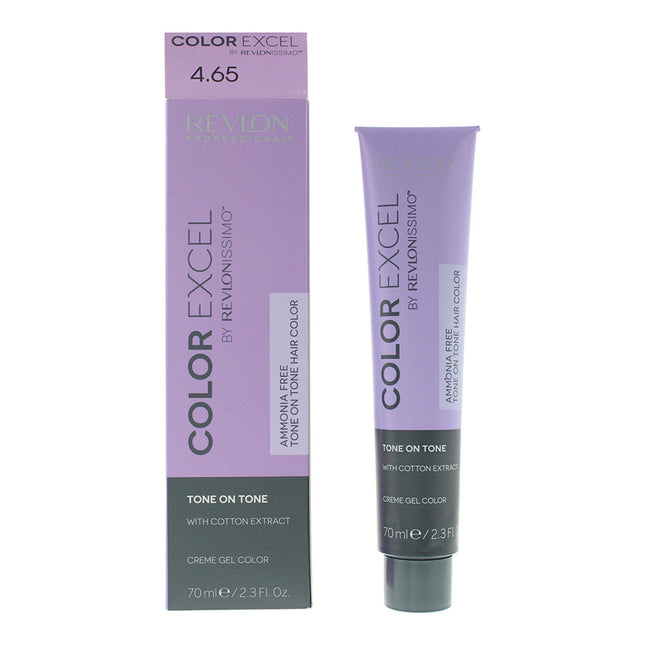Revlon Revlonissimo Color Excel Creme Gel Hair Colour 70ml - 4.65 Medium Red Mahogany Brown, 70 ml for Unisex