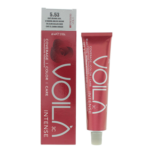 Intercosmo Voilà 3C Intense 60ml - 5.53 Light Mahogany Golden Brown, 60 ml for Women