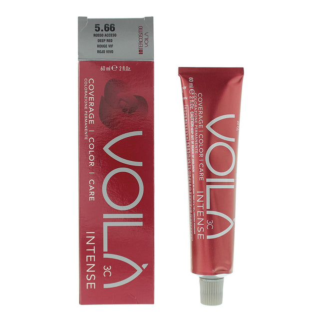 Intercosmo Voila Intense Hair Color 60ml - 5.66 Deep Red, 60 ml for Unisex
