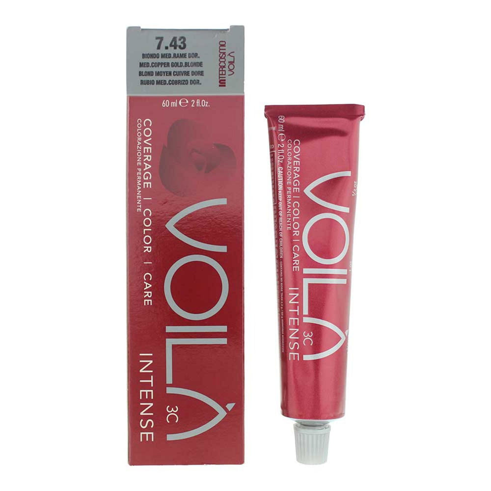 Intercosmo Voilà 3C Intense 60ml - 7.43 Mediterranean Copper Gold Blonde, 60 ml for Unisex