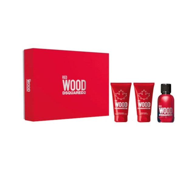 DSquared² Red Wood Gift Set 50ml EDT + 50ml Body Lotion + 50ml Shower Gel for Women