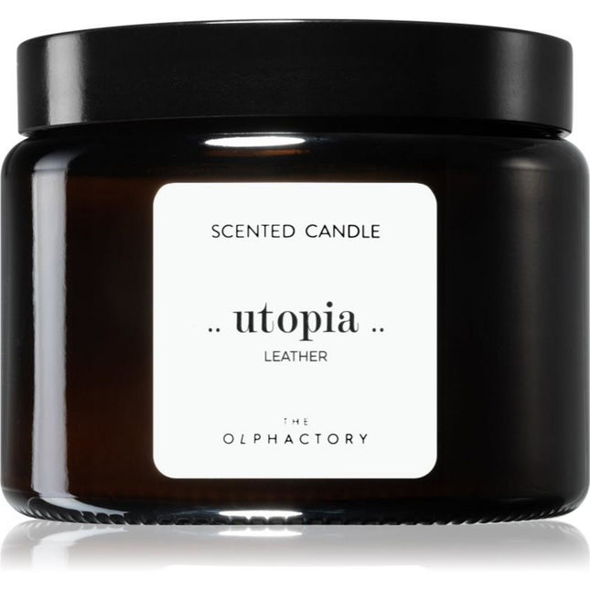 The Olphactory Utopia Leather Scented Candle 360g, 360 ml for Unisex