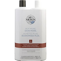 System 4 Scalp Therapy Conditioner And Cleanser Shampoo For Colored Hair With Progressed Thinning Liter Duo Nioxin