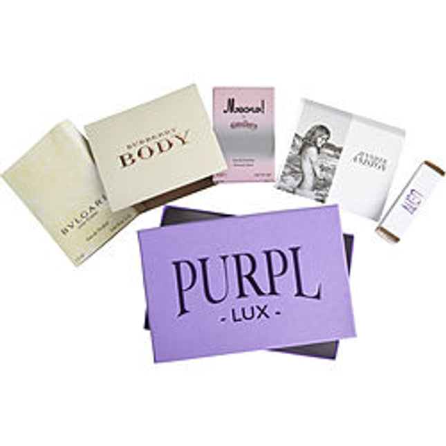 Purpl Lux Subscription Box For Women By  - $meow - $alien - $burberry Body - $jennifer Aniston - $bvlgari Purpl Lux Subscription Box For Women