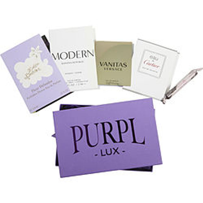 Purpl Lux Subscription Box For Women By  $lolita Lempicka Forbidden Flower - $vanitas Versace - $banana Republic Modern - $pink Sugar Sensual - $eau De Cartier Purpl Lux Subscription Box For Women