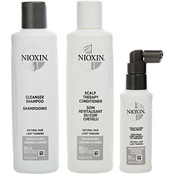 Set-3 Piece Full Kit System 1 With Cleanser Shampoo 5 Oz & Scalp Therapy Conditioner 5 Oz & Scalp Treatment 1.7 Oz Nioxin