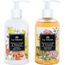 French Lime And Verbena Body Essentials Set:  Body Lotion 8oz + Body Wash 8oz --2pcs Le Mieux