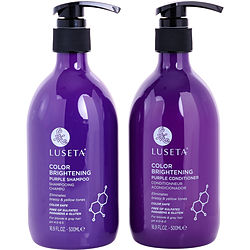 Color Brightening Purple Shampoo And Conditioner Set 16.9 Oz Luseta