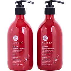 Color Brightening Red Shampoo And Conditioner 16.9 Oz Luseta