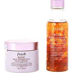 Rose Deep Hydration Facial Toner 100ml + Rose Deep Hydration Face Cream 50ml --2pcs