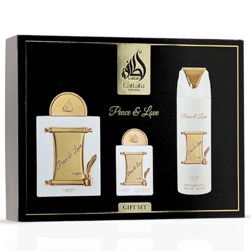 Lattafa Peace And Love 3 Piece Gift Set for Men