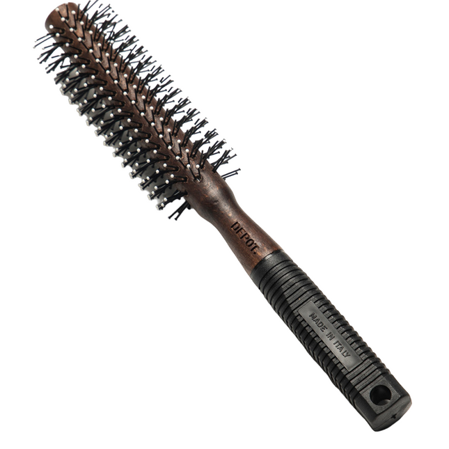 Depot Accessories No. 724 Round – Hair Brush for Men, Black/Brown, Size S, For Styling