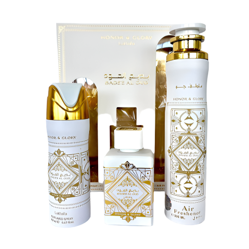 Lattafa Badee Al Oud Honor And Glory 3 Piece Gift Set for Men