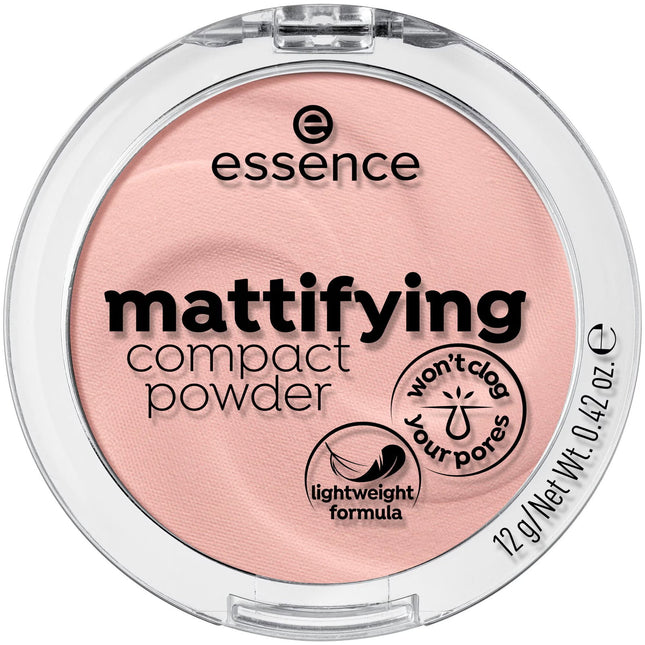 Essence Mattifying Compact Powder for Women, Matte Finish, Compact Powder, 10, Light Beige, 12 g