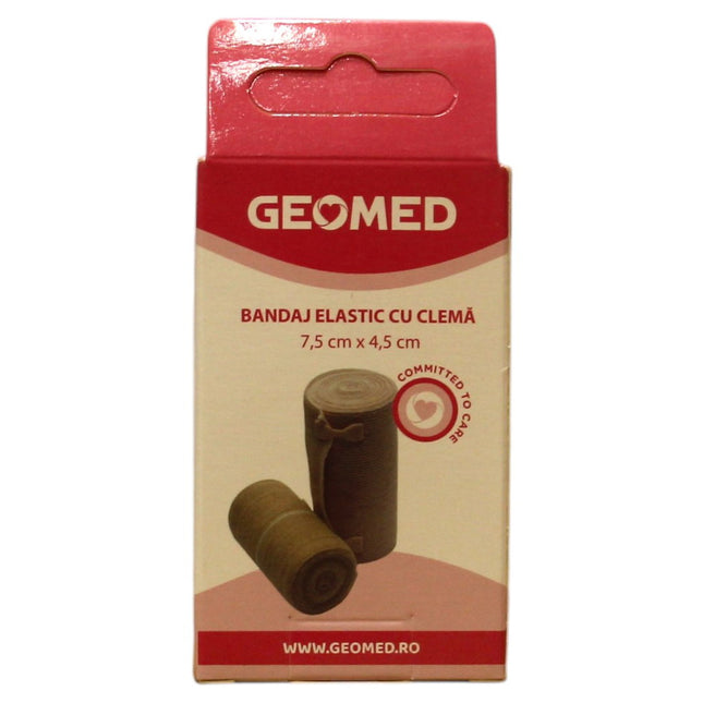 Geomed Elastic Bandages Unisex, With Clips, 7.5 cm x 4.5 m