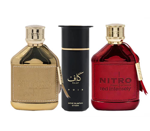 PerfumeBox.com Dumont Nitro Gold + Ahmed Al Maghribi Kaaf Noir + Dumont Nitro Red Intensely - Bundle for Men