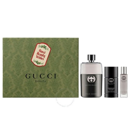 Gucci Guilty 3 Piece Gift Set For Men - Masionstore