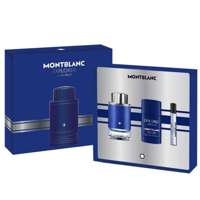 Mont Blanc Explorer Ultra Blue 3 Piece Gift Set