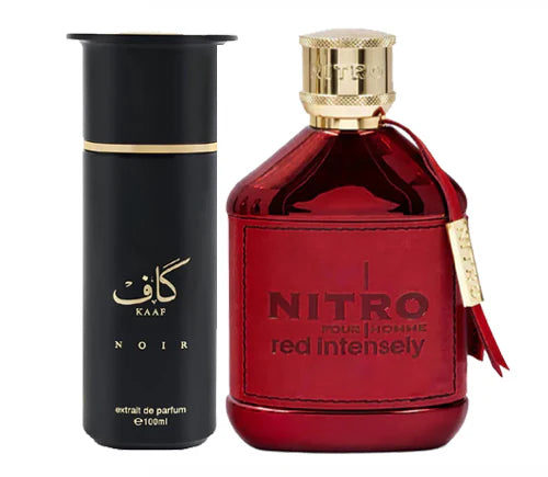 Ahmed Al Maghribi Kaaf Noir & Dumont Nitro Red Intensely - Bundle PerfumeBox.com