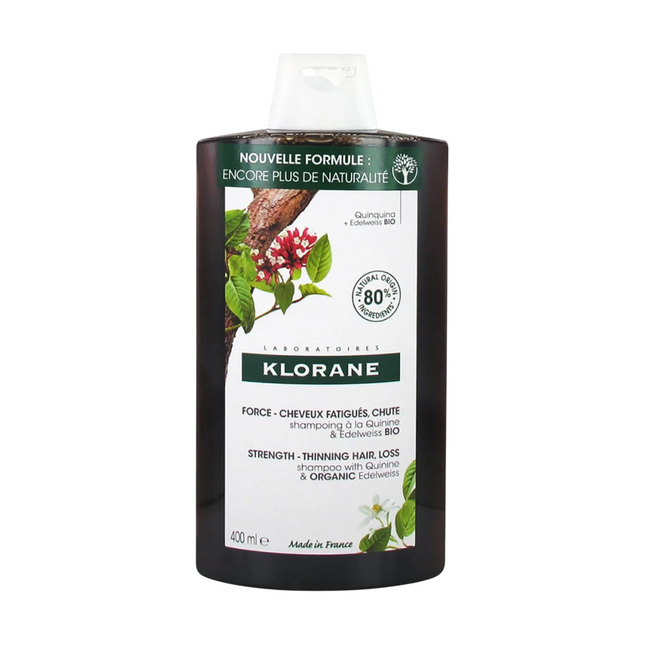 Klorane Quinine & Organic Edelweiss Shampoo 400ml - Anti Hair Loss, 400 ml for Unisex