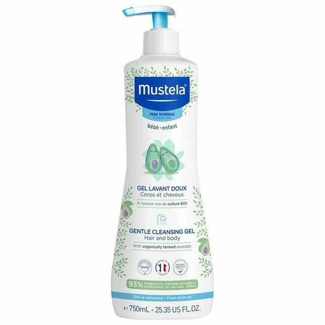 Mustela Avocado Gentle Cleansing – Cleansing Gel for Children, For Face & Hair, 750 ml