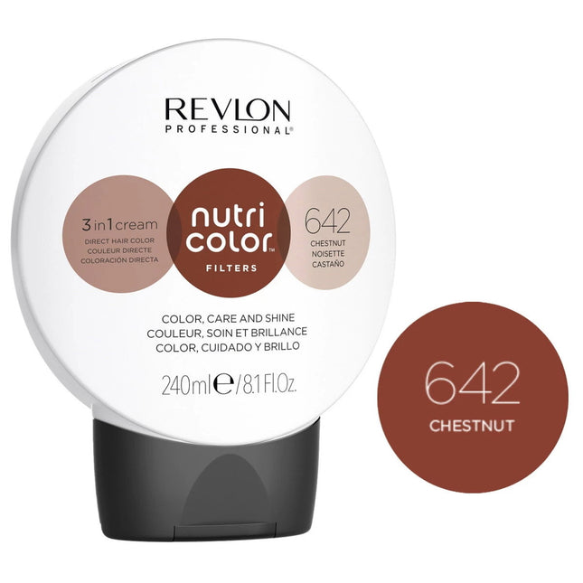 Revlon Nutri Color Filters 3 in 1 Cream Hair Colourant 240ml - 642 Chestnut, 240 ml for Unisex