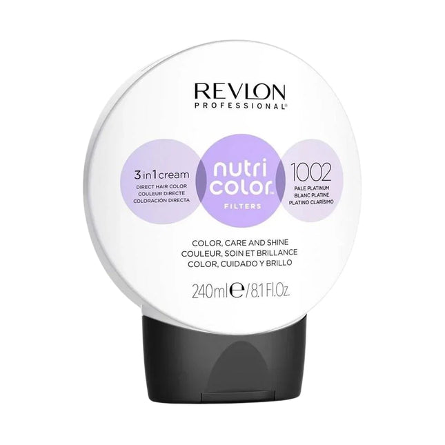 Revlon Nutri Color Filters 3 in 1 Cream Hair Colourant 240ml - 1002 Pale Platinum, 240 ml for Unisex
