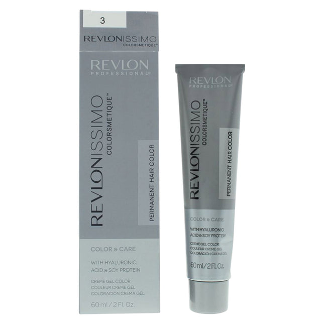 Revlon Revlonissimo Colorsmetique Permanent Hair Color 60ml - 3 Dark Brown, 60 ml for Unisex