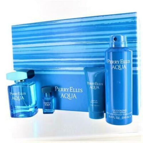 Perry Ellis Aqua 4 Piece Gift Set for Men