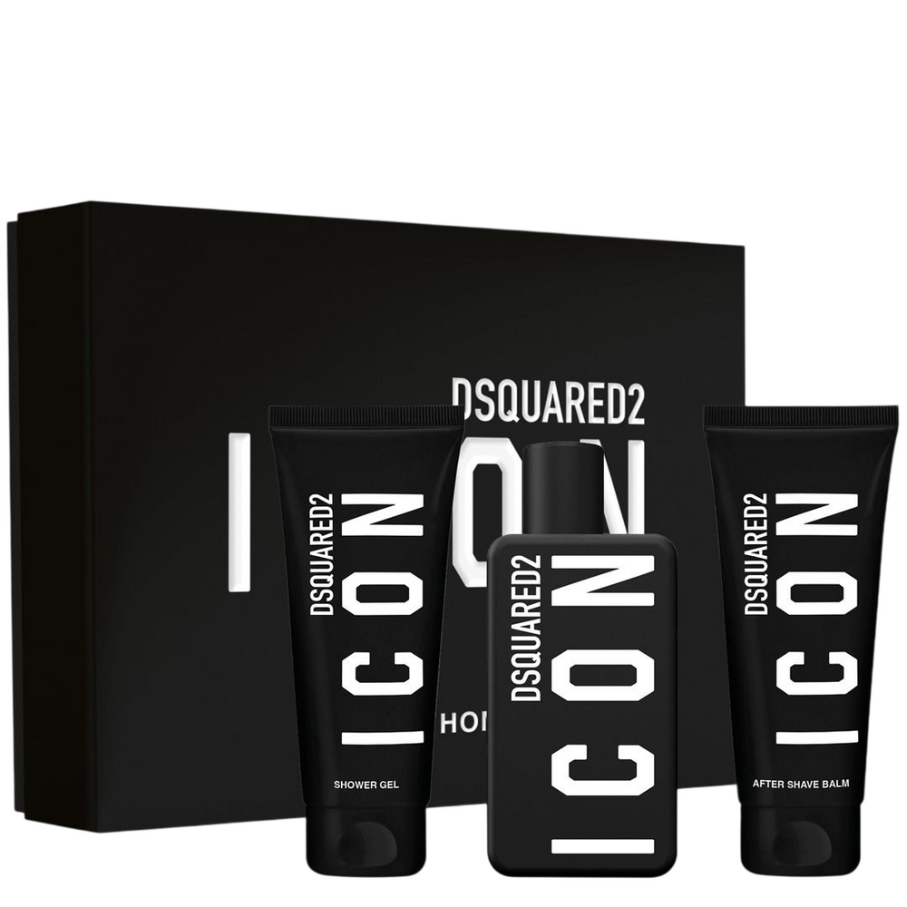 DSquared² Icon Pour Homme Gift Set 100ml EDP + 100ml Shower Gel + 100ml Aftershave Balm